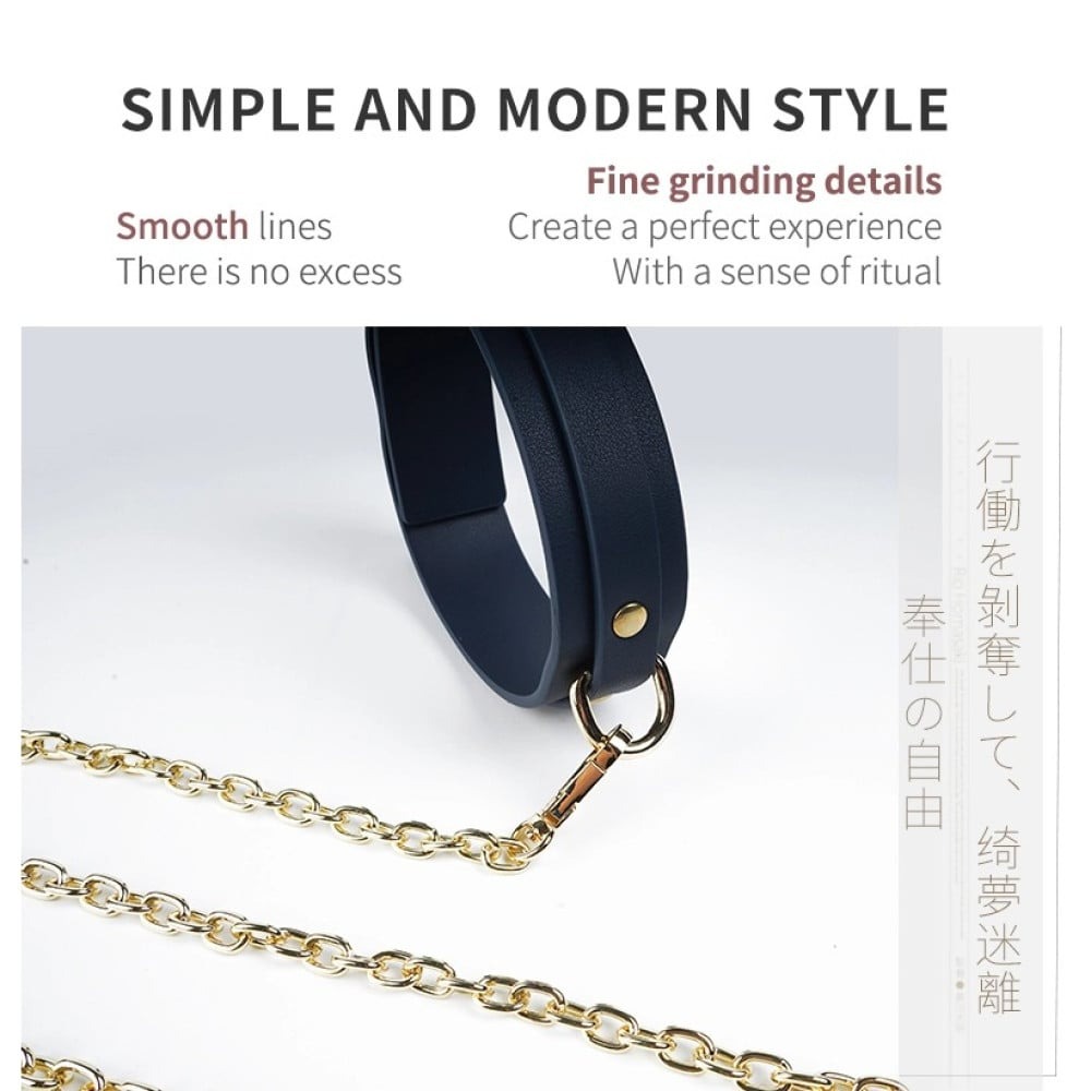 Різне - Нашийник з повідцем Romfun шкіряні, сині 5