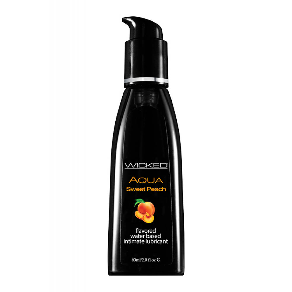 Лубриканты - Съедобный лубрикант со вкусом персика WICKED AQUA 60ML