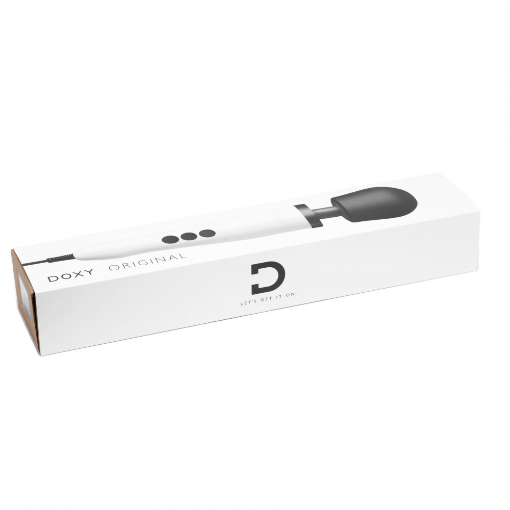 Для LGBTQ+ - Вібромасажер DOXY Original White, дуже потужний, живлення 220В, пульсівні вібрації 6