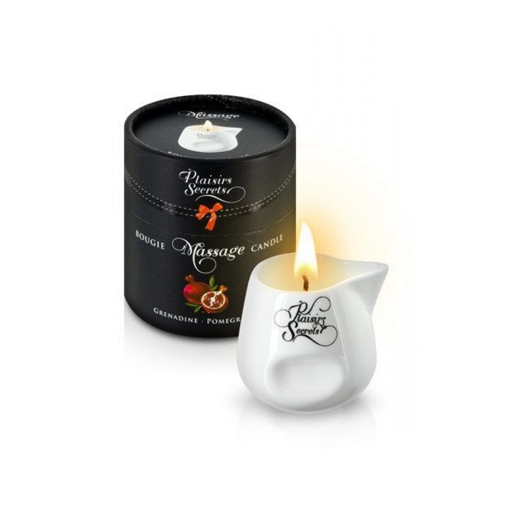 Массажные свечи - Массажная свеча Plaisirs Secrets Pomegranate (80 мл) подарочная упаковка, керамический сосуд