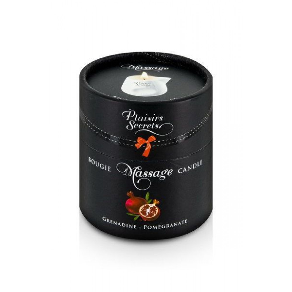 Массажные свечи - Массажная свеча Plaisirs Secrets Pomegranate (80 мл) подарочная упаковка, керамический сосуд 1
