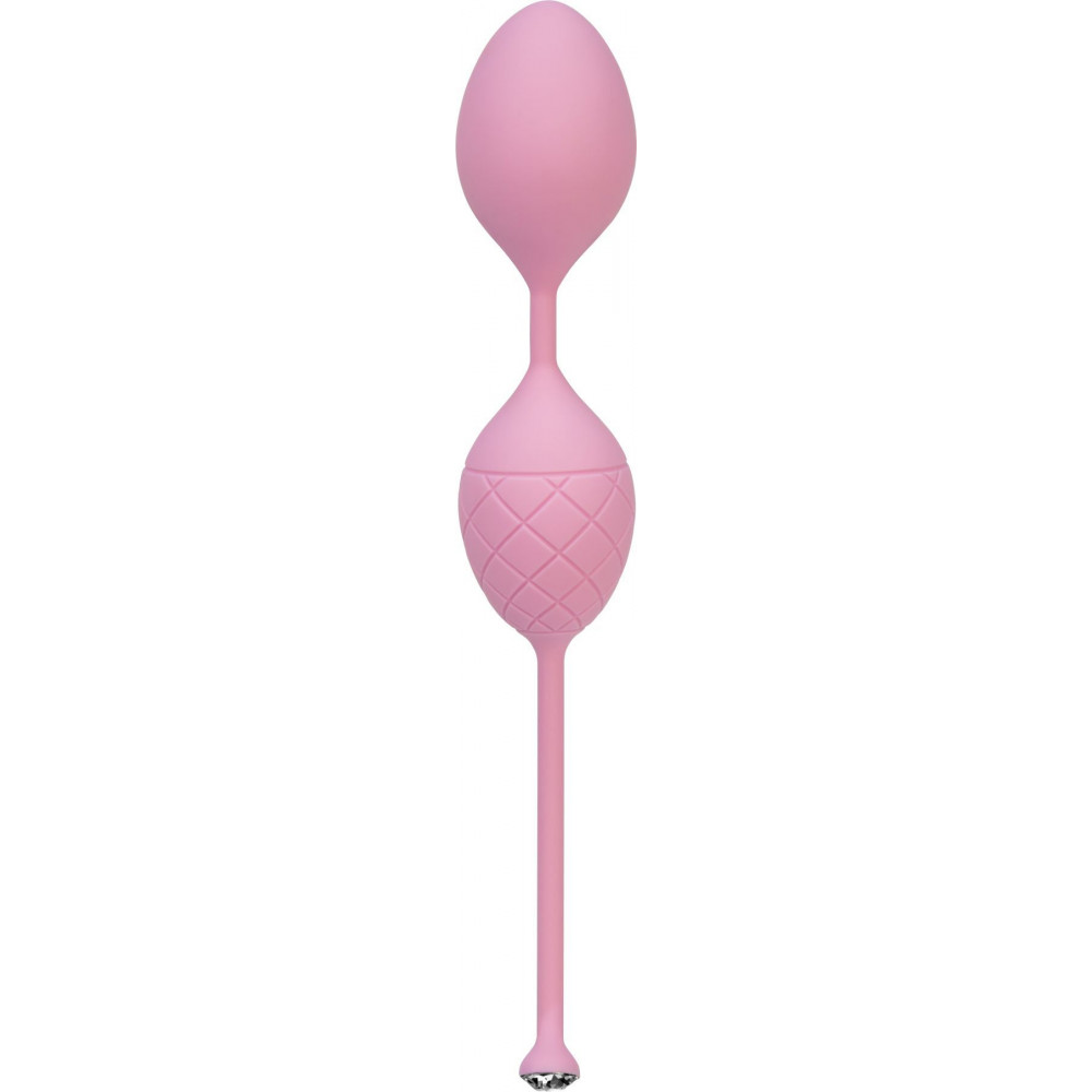 Вагинальные шарики - Роскошные вагинальные шарики PILLOW TALK - Frisky Pink с кристаллом, диаметр 3,2см, вес 49-75гр 5