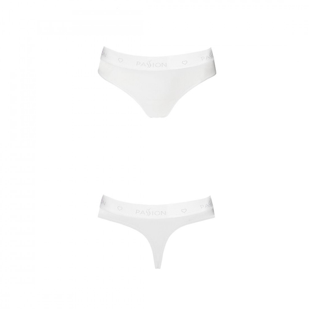 Эротические комплекты - Трусики-бразилиана из хлопка Passion PS005 PANTIES white, size L 3