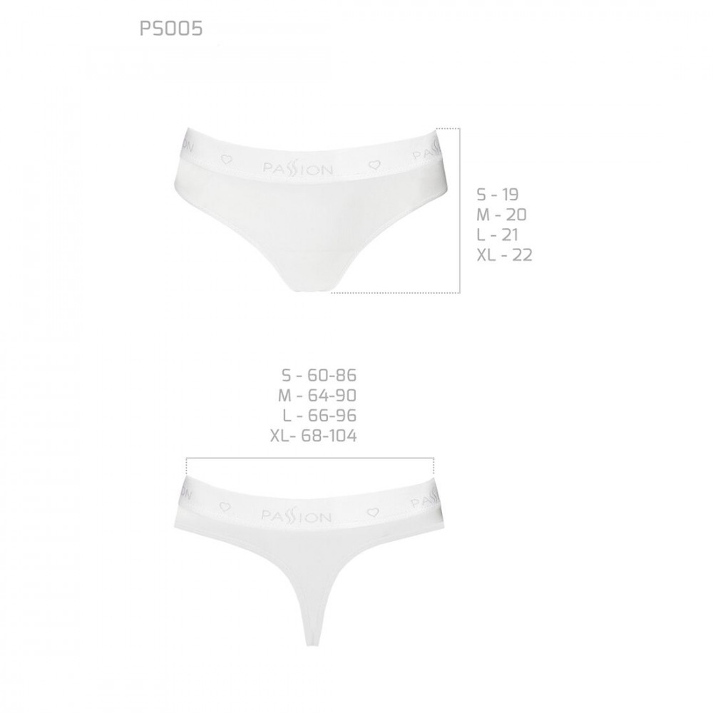 Эротические комплекты - Трусики-бразилиана из хлопка Passion PS005 PANTIES white, size L 2