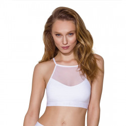 Спортивный топ с прозрачной вставкой Passion PS006 TOP white, size S