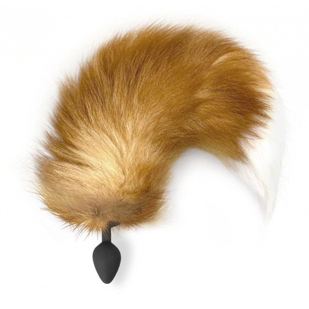 Анальный хвост - Силиконовая анальная пробка с хвостом из натурального меха Art of Sex size M Red Fox fox 5