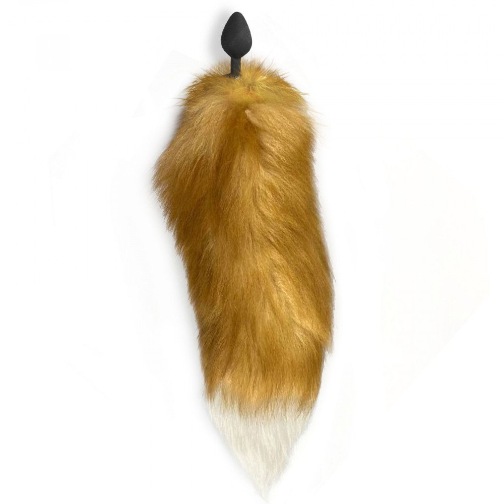 Анальный хвост - Силиконовая анальная пробка с хвостом из натурального меха Art of Sex size M Red Fox fox 4