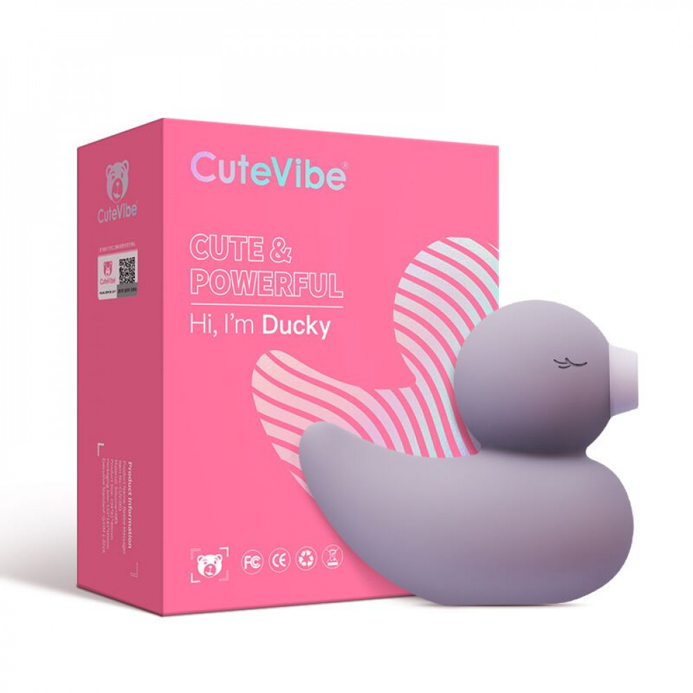 Вибраторы вакуумные - Вакуумный вибратор-уточка CuteVibe Ducky Grey 2
