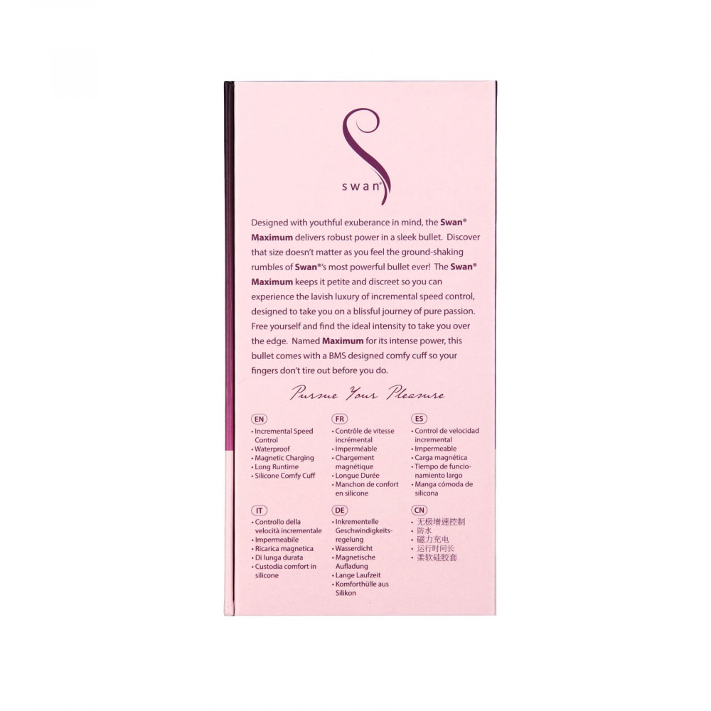 Клиторальный вибратор - Вибропуля Swan Maximum + Comfy Cuff Pink 1