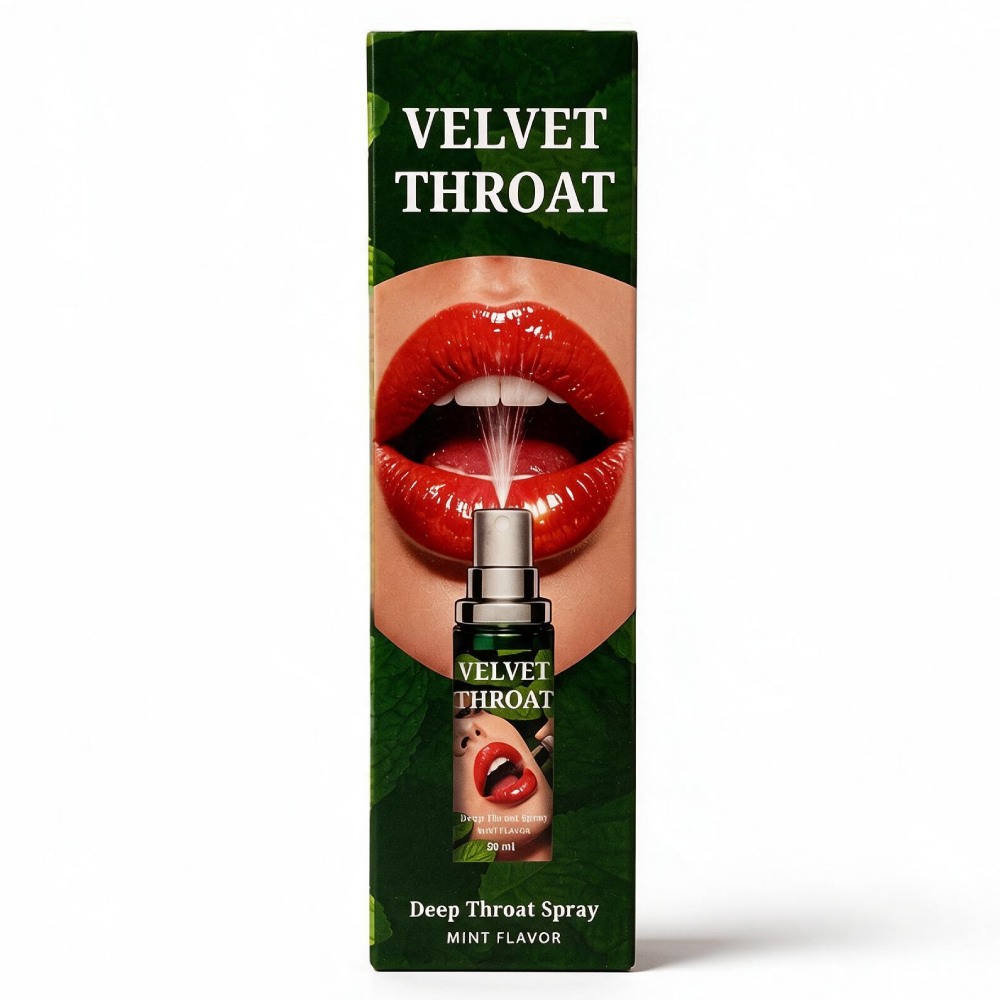 - Спрей для глубокого минета WOW Velvet Throat со вкусом мяты, 50 мл 2