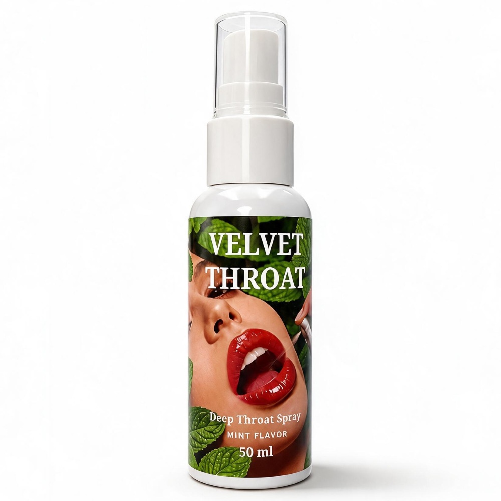 - Спрей для глубокого минета WOW Velvet Throat со вкусом мяты, 50 мл 1