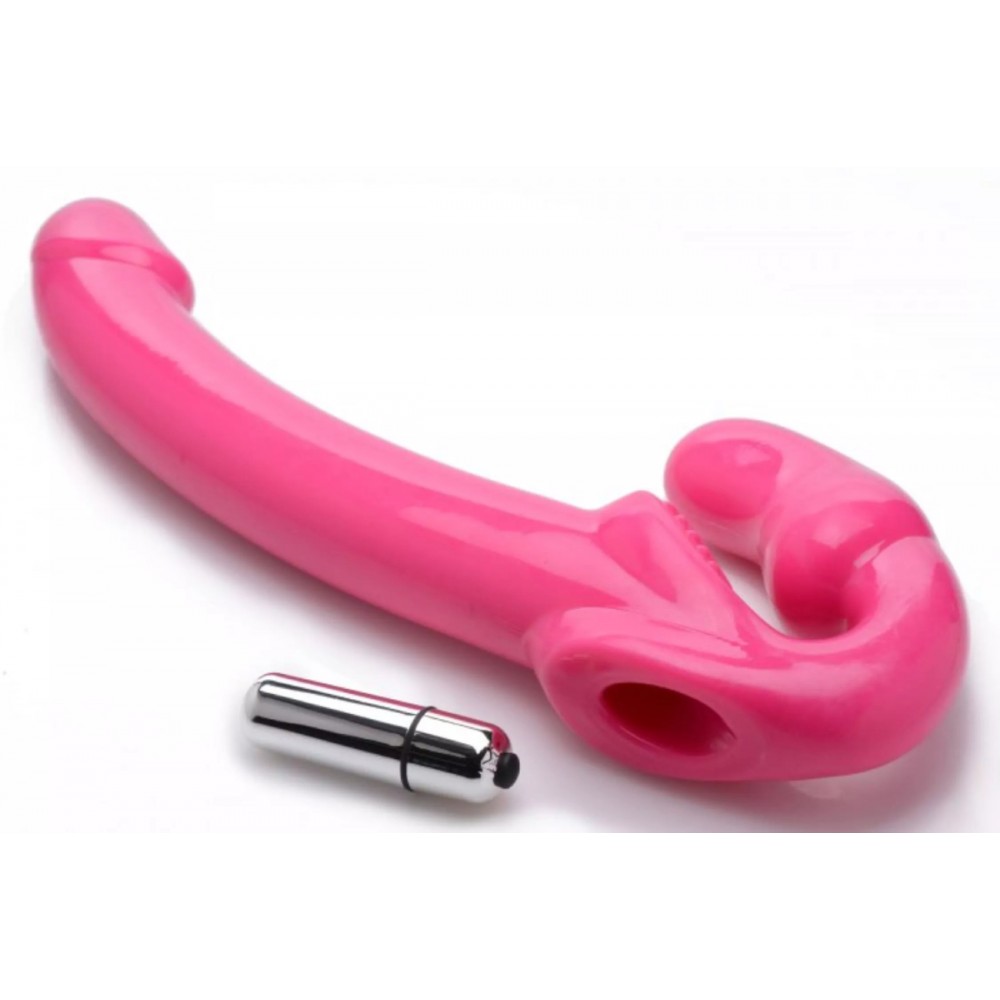 Секс игрушки - Страпон безремневой с вибрацией розовый 3
