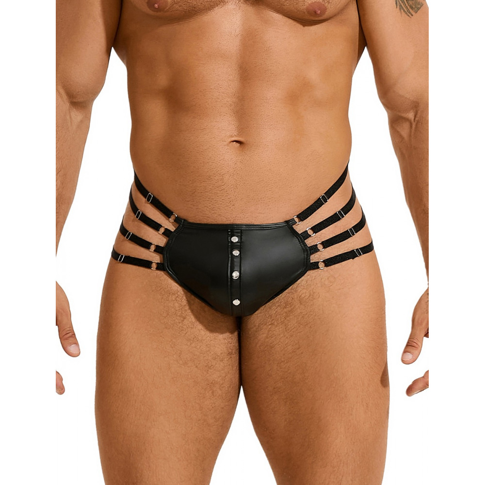 Різне - Стрінги чоловічі чорні STAR Night з регулюючими гумками з боків, L 1