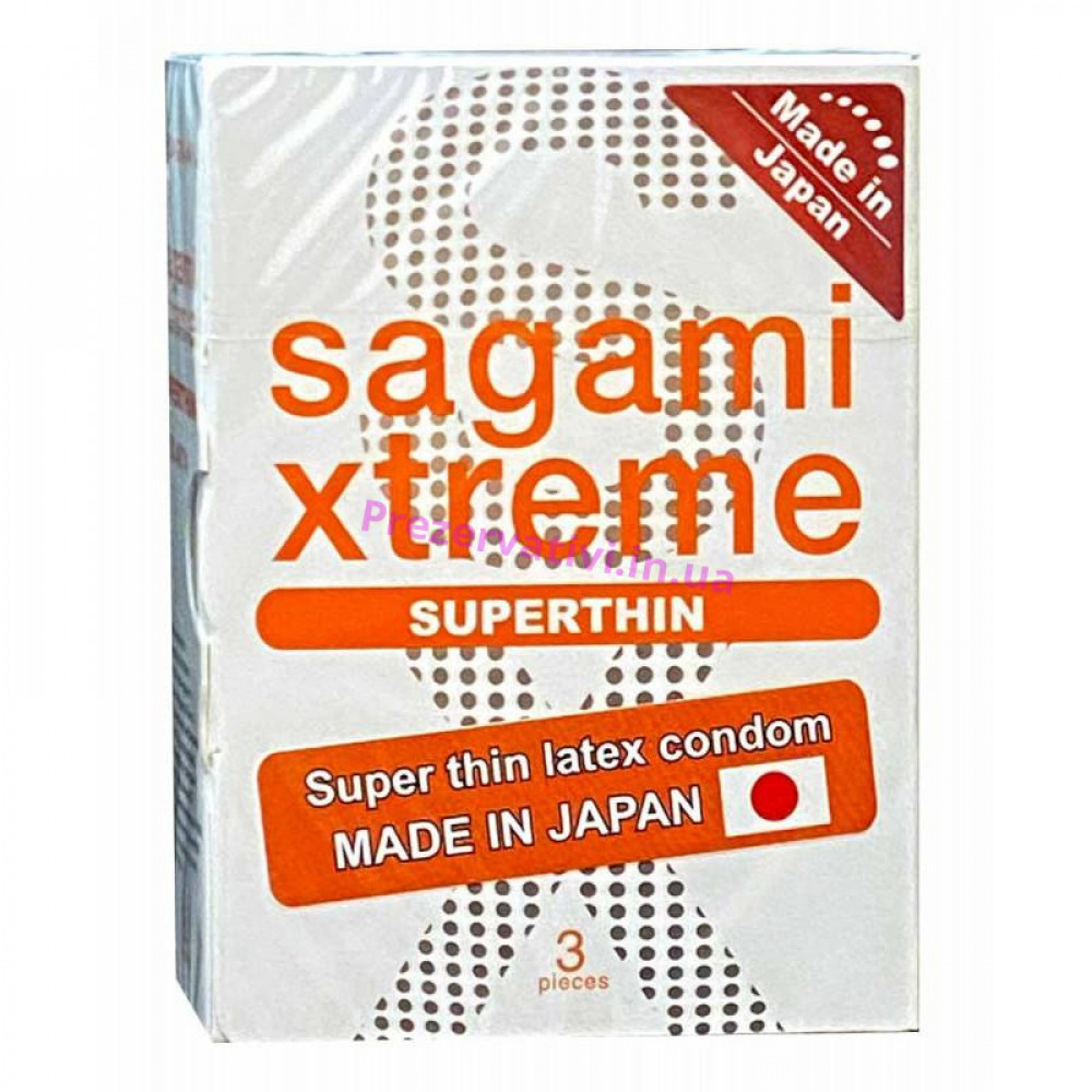 Презервативы - Супертонкие презервативы латексные Sagami Xtreme Superthhin 3 шт