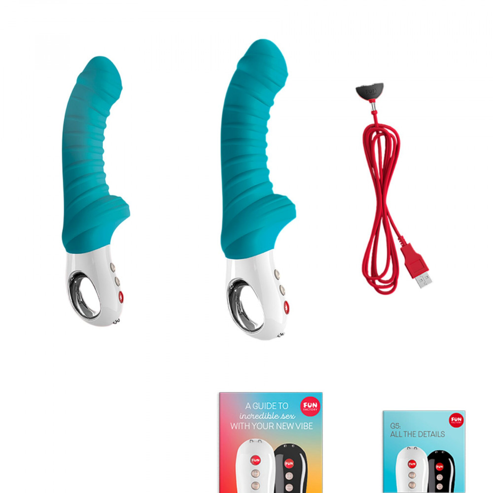 Классический вибратор - Вибратор для точки G Fun Factory TIGER petrol, ребристый, подходит для анальной стимуляции 6
