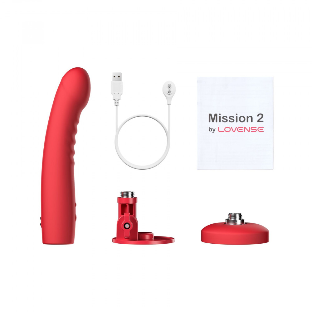 Фаллоимитаторы - Смарт-мини секс-машина Lovense Mission 2 Vibrating suction cup dildo, 6500 вибраций/мин, Touch Sense 3