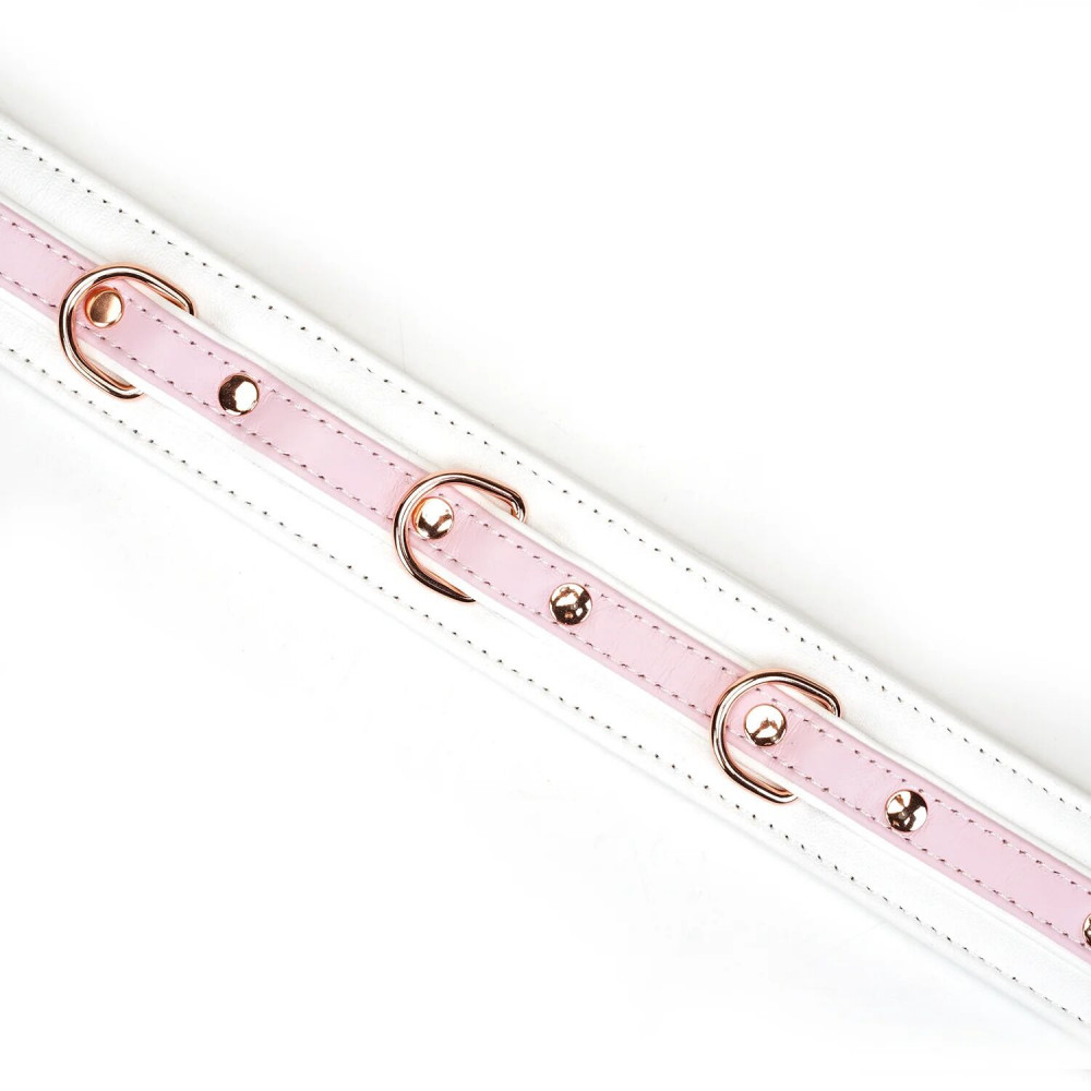 Різне - Нашийник з повідцем Liebe Seele White & Pink Fairy Goat Leather Collar 2