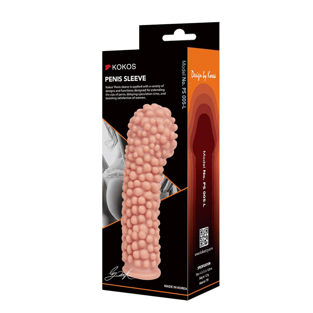 Эрекционные кольца без вибрации - Насадка на член Kokos Penis Sleeve PS 005 L 1