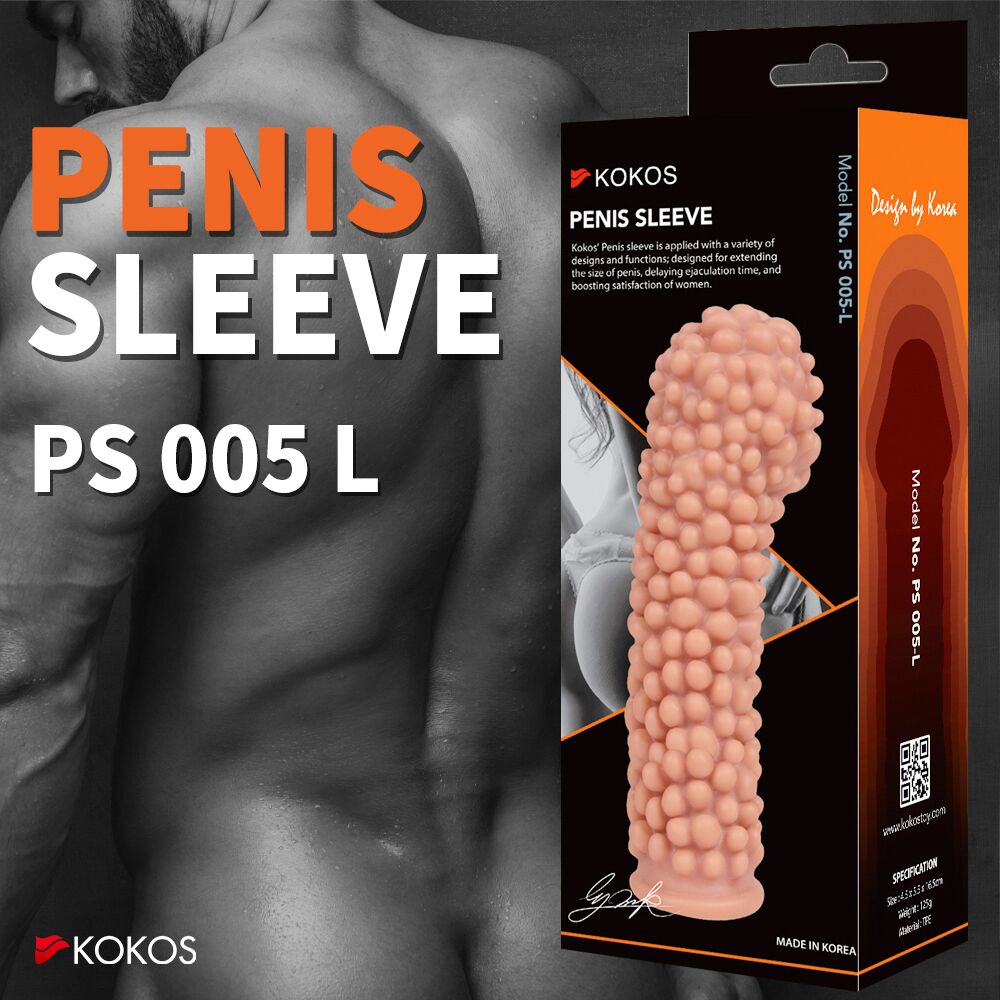 Эрекционные кольца без вибрации - Насадка на член Kokos Penis Sleeve PS 005 L 3