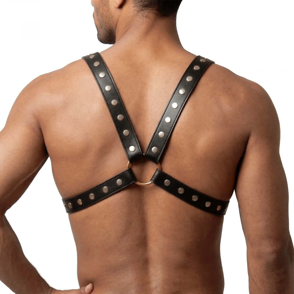  - Чоловіча портупея Art of Sex - Spartacus, натуральна, колір чорний, розмір XS-M 1