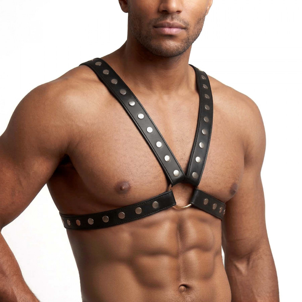  - Чоловіча портупея Art of Sex - Spartacus, натуральна, колір чорний, розмір XS-M