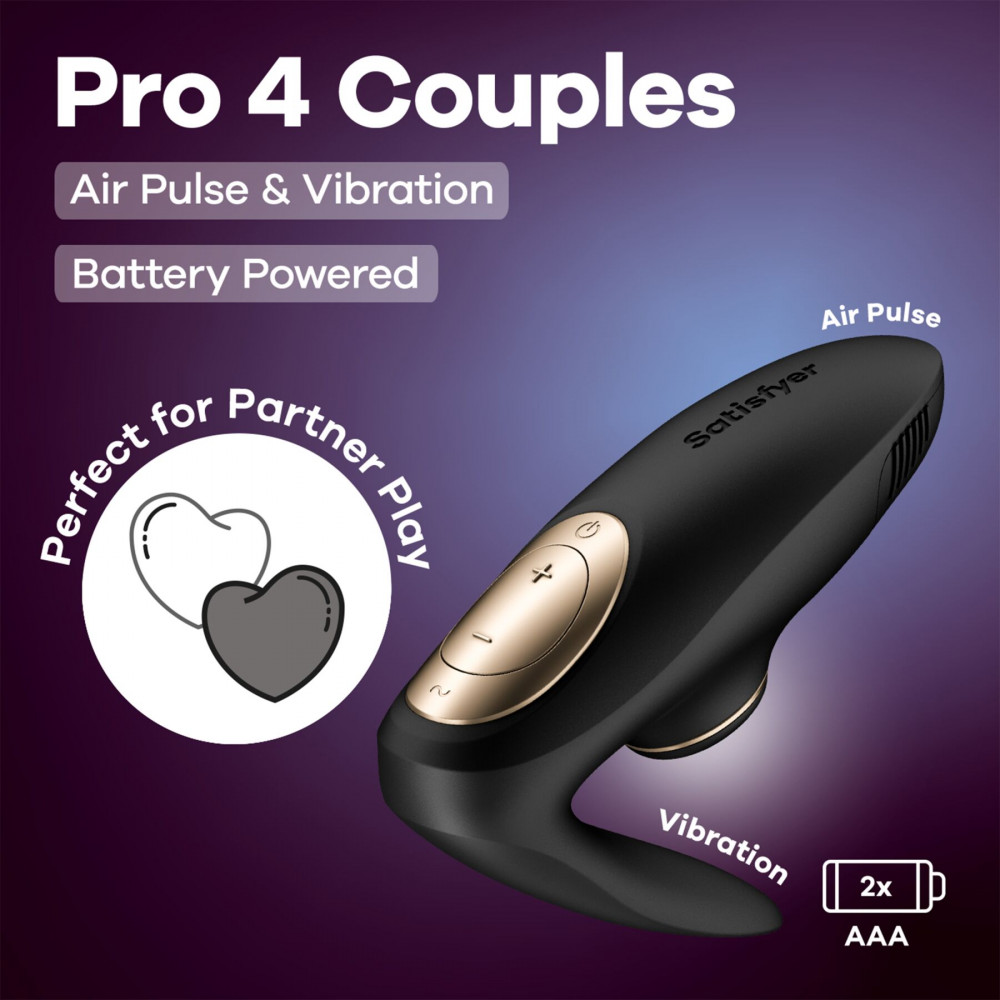 Вакуумный вибратор - Вакуумный вибратор для пар Satisfyer Pro 4 Couples Battery Series, подходит для секса в паре 5