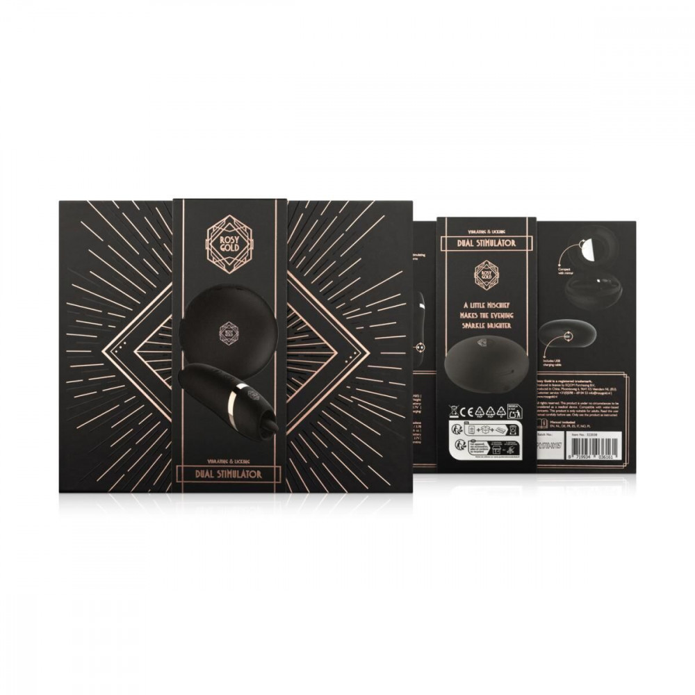 Вибропули и мини-вибраторы - Мини-вибратор с язычком Rosy Gold - Vibrating & Licking Dual Stimulator 12