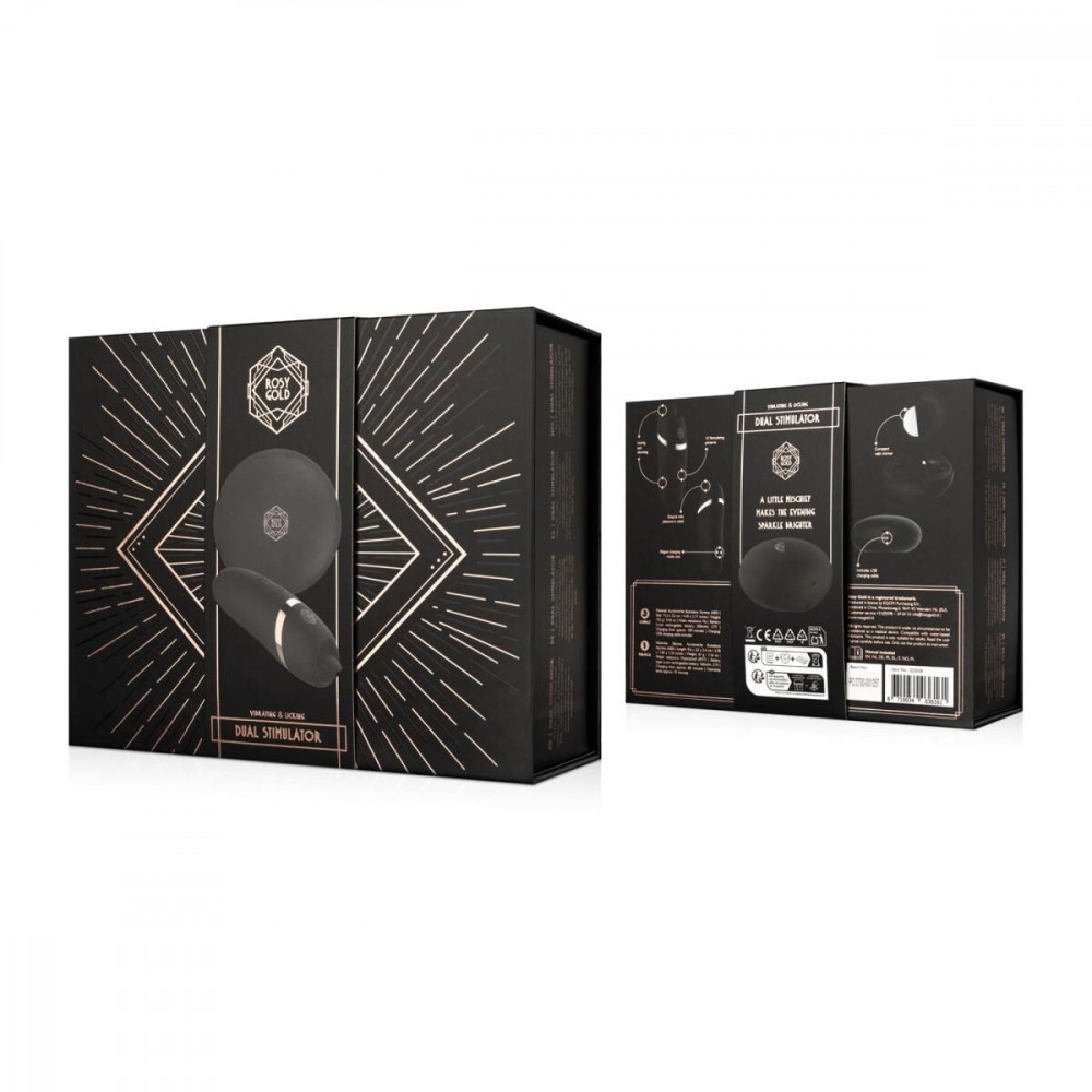 Вибропули и мини-вибраторы - Мини-вибратор с язычком Rosy Gold - Vibrating & Licking Dual Stimulator 10