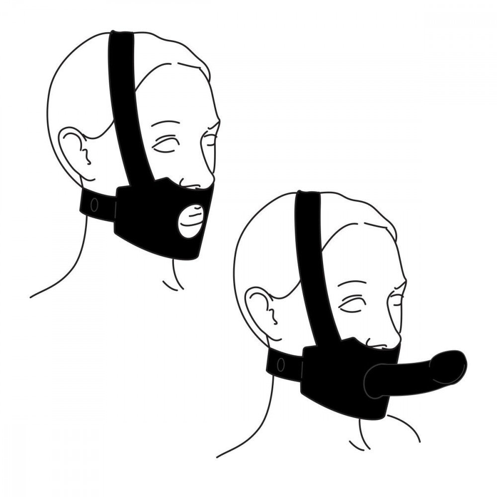 Наручники и ограничения - Бондажная система на голову для страпона Bedroom Fantasies Head Bondage Harness 6