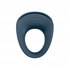 Эрекционное рельефное виброкольцо Satisfyer Power Ring синее