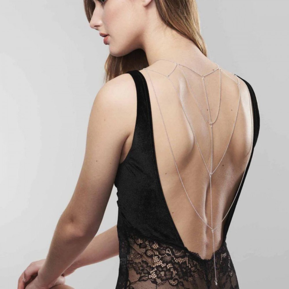 Різне - Ланцюжок для спини Bijoux Indiscrets Magnifique Back and Cleavage Chain -Silver, прикраса для тіла