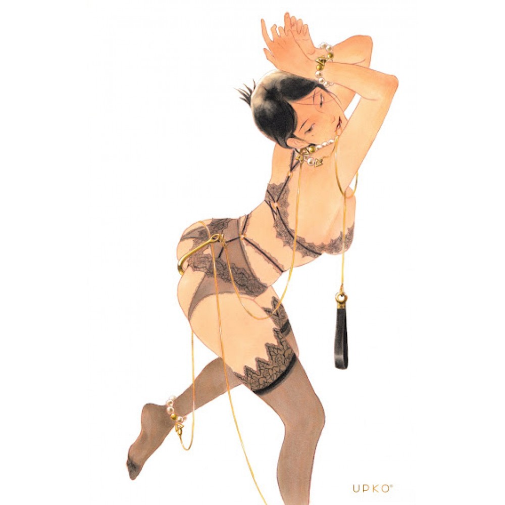 Разное - Вагинальный / анальный крюк UPKO Hook золотистый, с шариком на конце и кольцом для фиксации 1