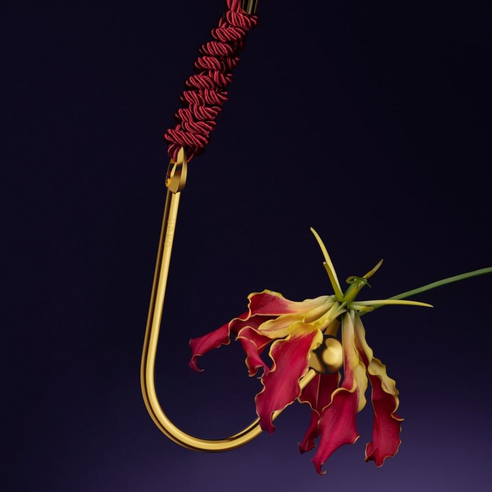 Разное - Вагинальный / анальный крюк UPKO Hook золотистый, с шариком на конце и кольцом для фиксации 2