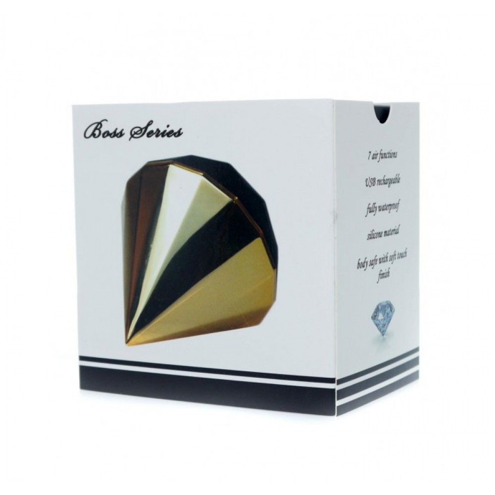 Вибраторы вакуумные - Вакуумный стимулятор клитора Diamond Air Massager USB 7 Function золотий 1