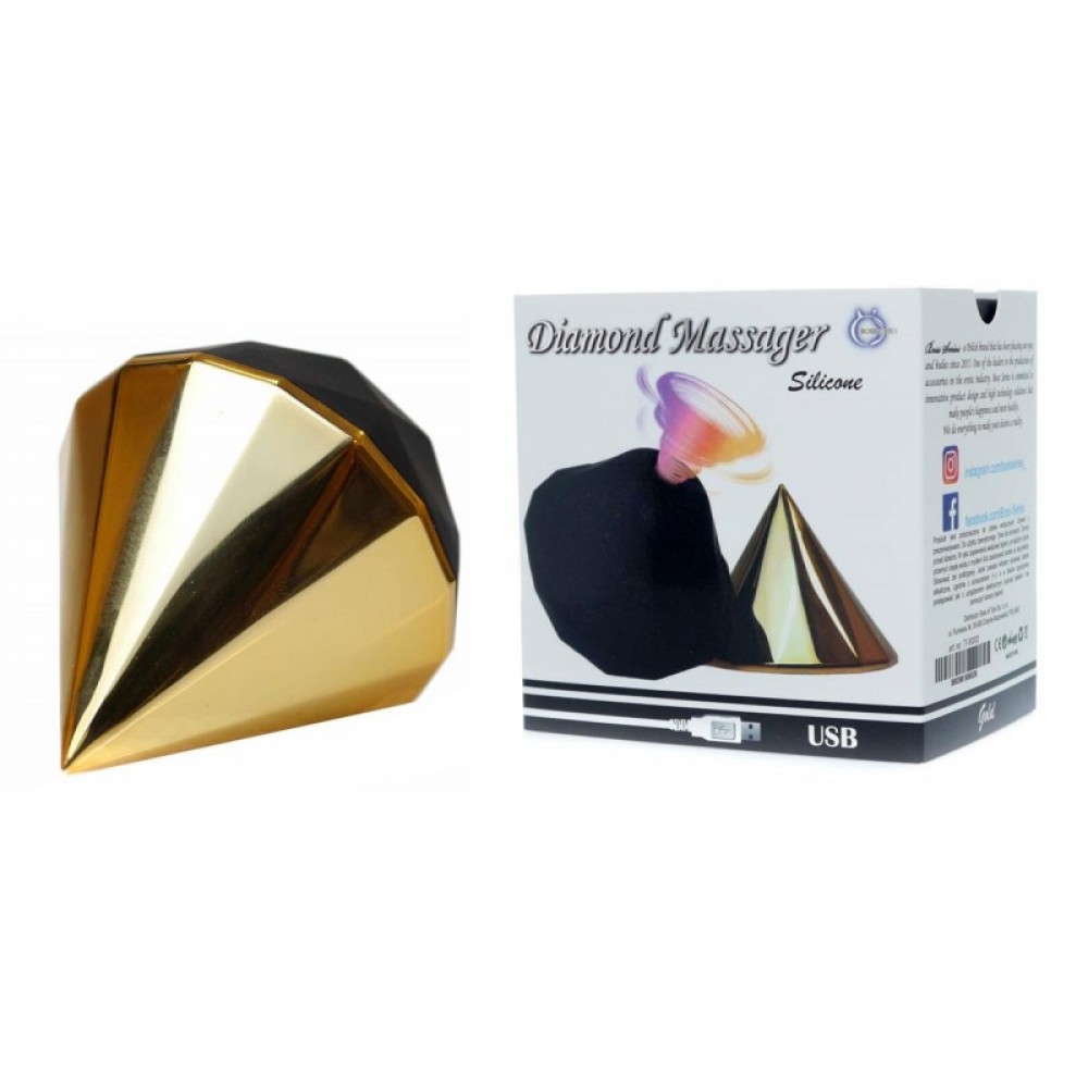 Вибраторы вакуумные - Вакуумный стимулятор клитора Diamond Air Massager USB 7 Function золотий