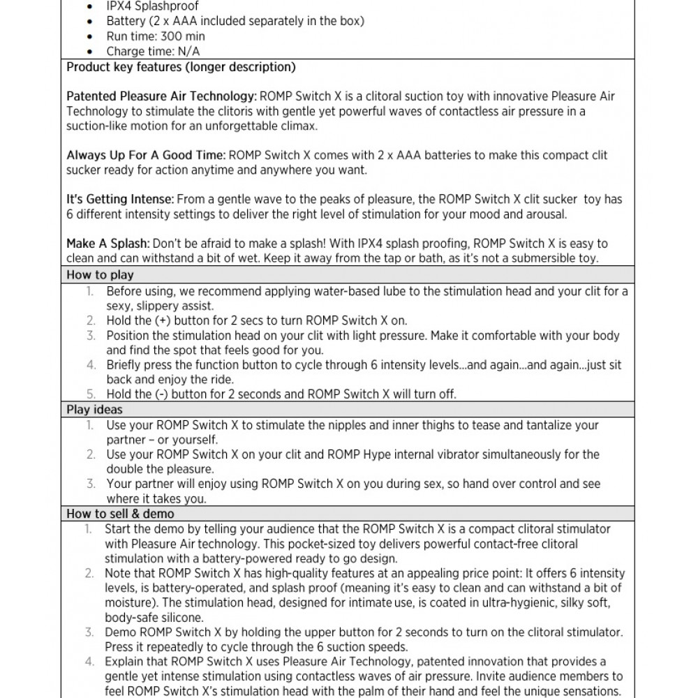 Різне - Вакуумний стимулятор клітора ROMP Switch X, помаранчевий 14