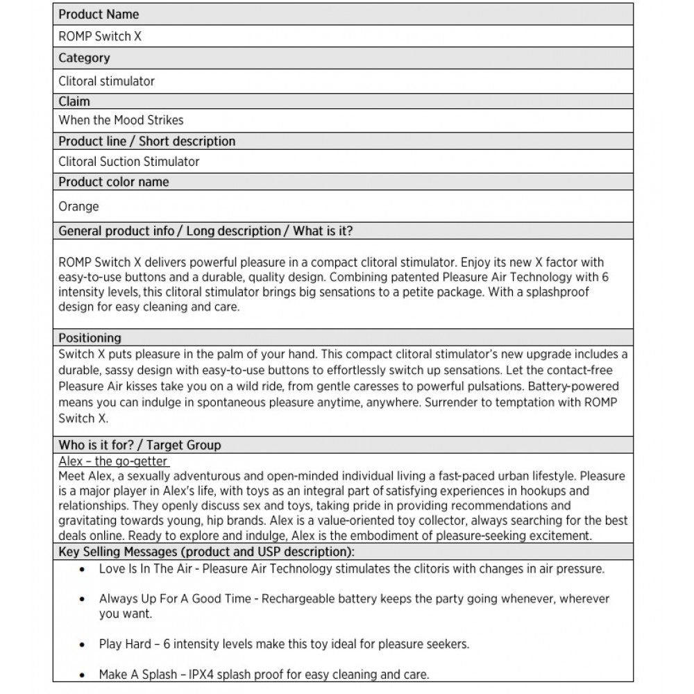 Різне - Вакуумний стимулятор клітора ROMP Switch X, помаранчевий 13