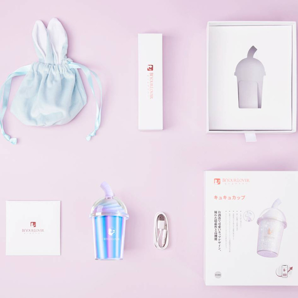 Різне - Вакуумний стимулятор у формі стаканчика з трубочкою BeYourLover Joy Cup голубий, 9.1 см х 4.6 см 2