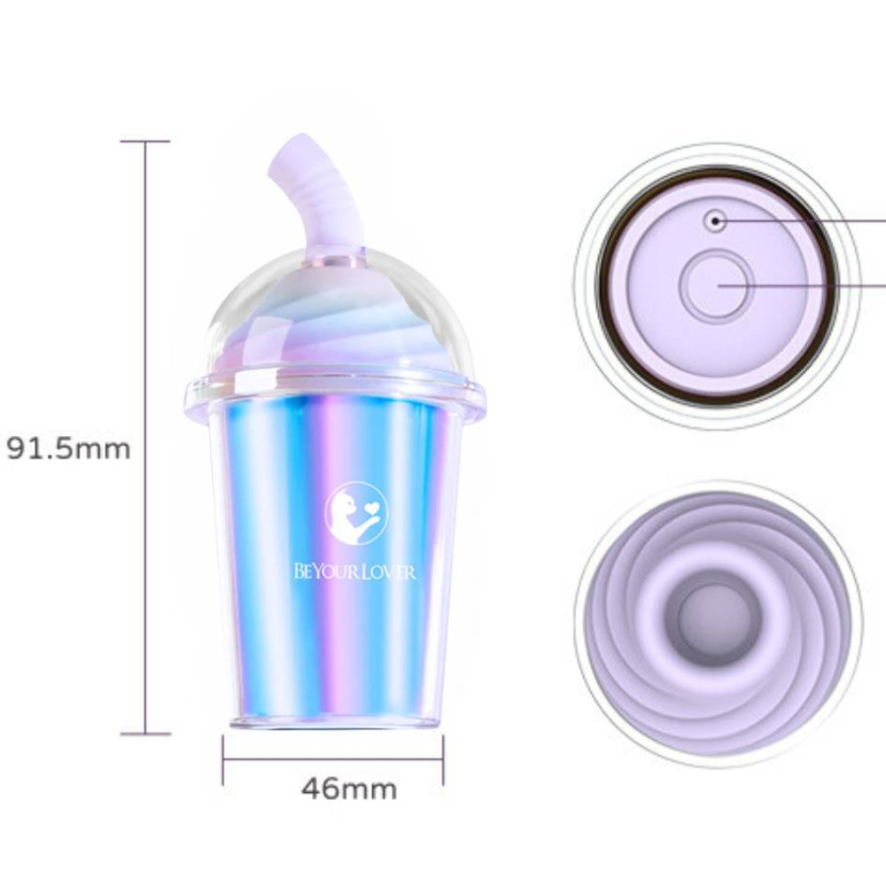 Різне - Вакуумний стимулятор у формі стаканчика з трубочкою BeYourLover Joy Cup голубий, 9.1 см х 4.6 см 7