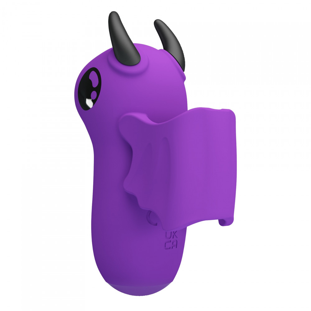 Вакуумный вибратор - Стимулятор для клитора Pretty Love Magic Devil с сосанием и электростимуляцией, фиолетовый, 6.9 см 5