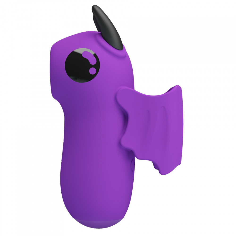 Вакуумный вибратор - Стимулятор для клитора Pretty Love Magic Devil с сосанием и электростимуляцией, фиолетовый, 6.9 см 3