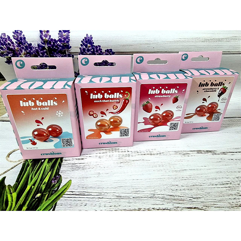 Для масажу - Бразильські вибухові кульки для масажу Crushious Lub Balls Ouch That Burns! розігрівають з перцем 3