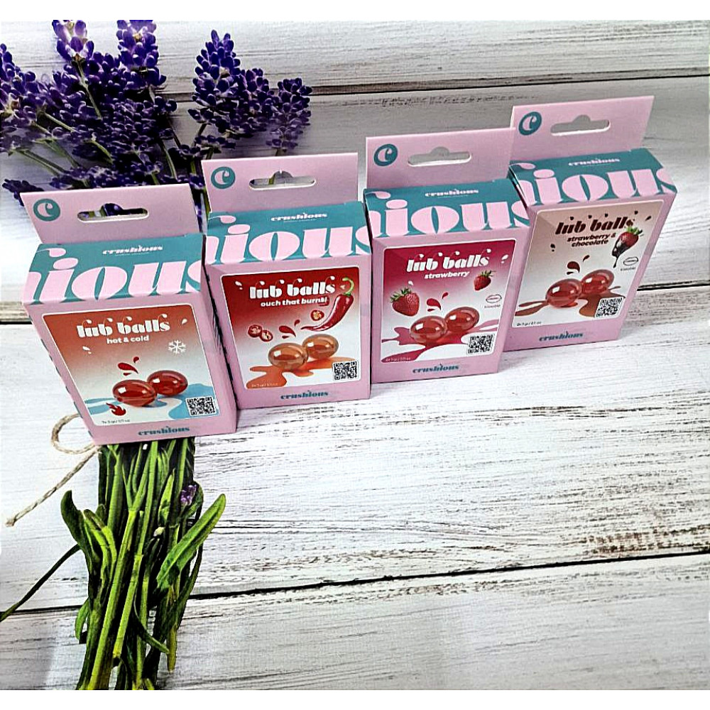 Для масажу - Бразильські вибухові кульки для масажу Crushious Lub Balls Ouch That Burns! розігрівають з перцем 4