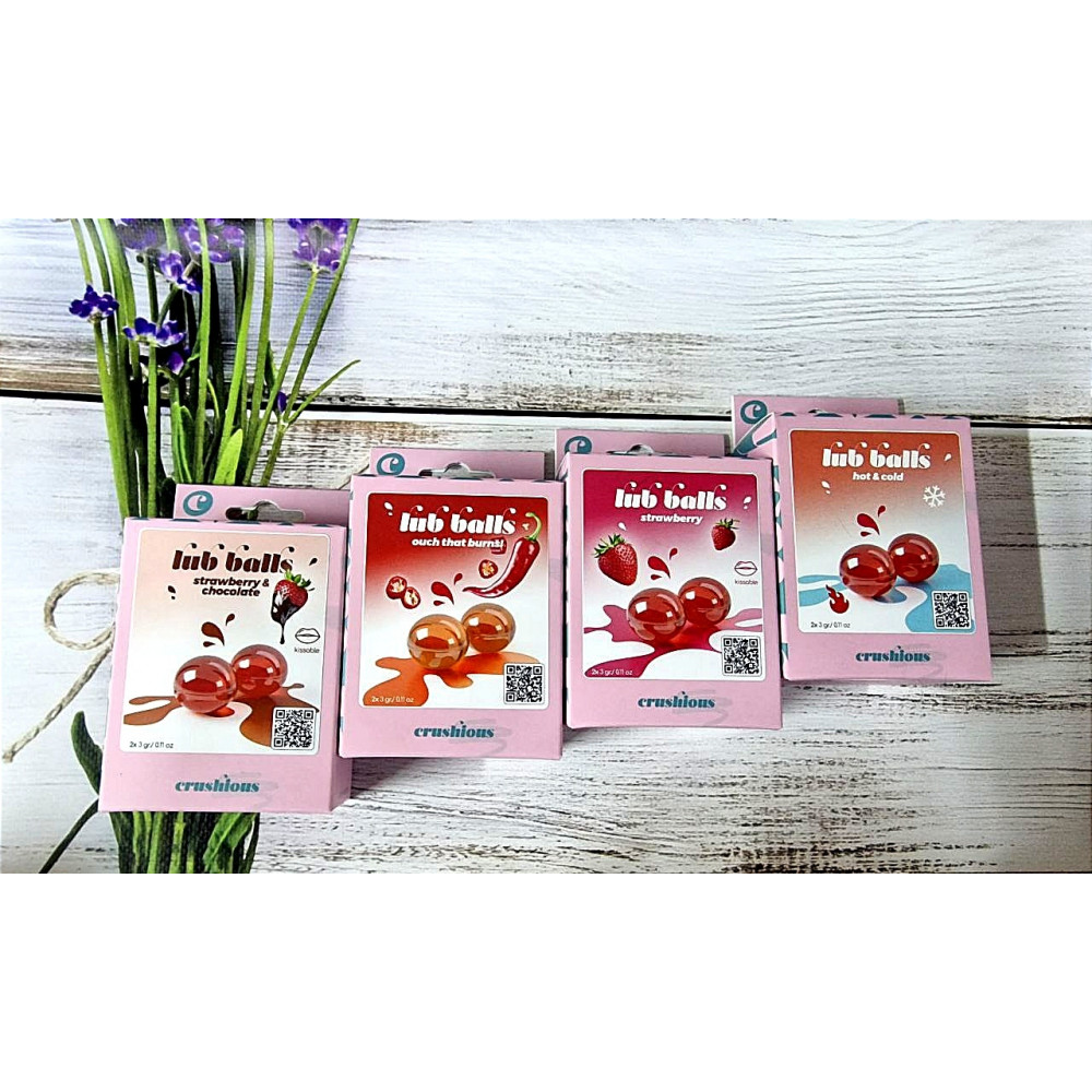 Для масажу - Бразильські вибухові кульки для масажу Crushious Lub Balls Ouch That Burns! розігрівають з перцем 1