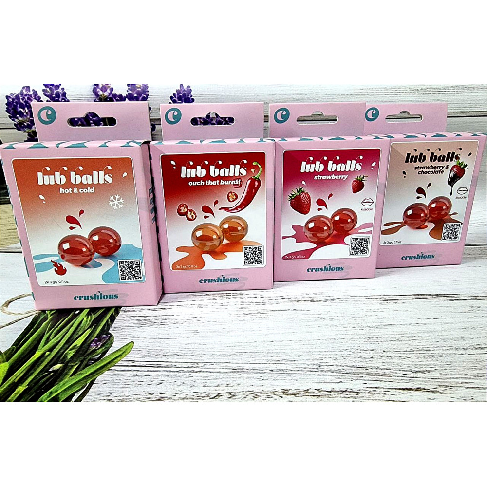 Для масажу - Бразильські вибухові кульки для масажу Crushious Lub Balls Ouch That Burns! розігрівають з перцем 2