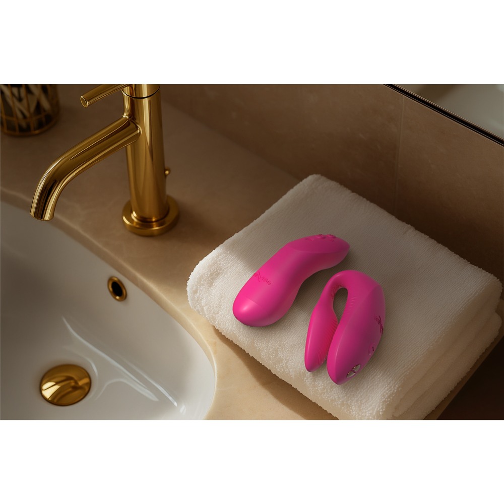 Игрушки для пар - Вибратор для пар We-Vibe Chorus Pro Electric Pink с пультом и приложением, розовый 26