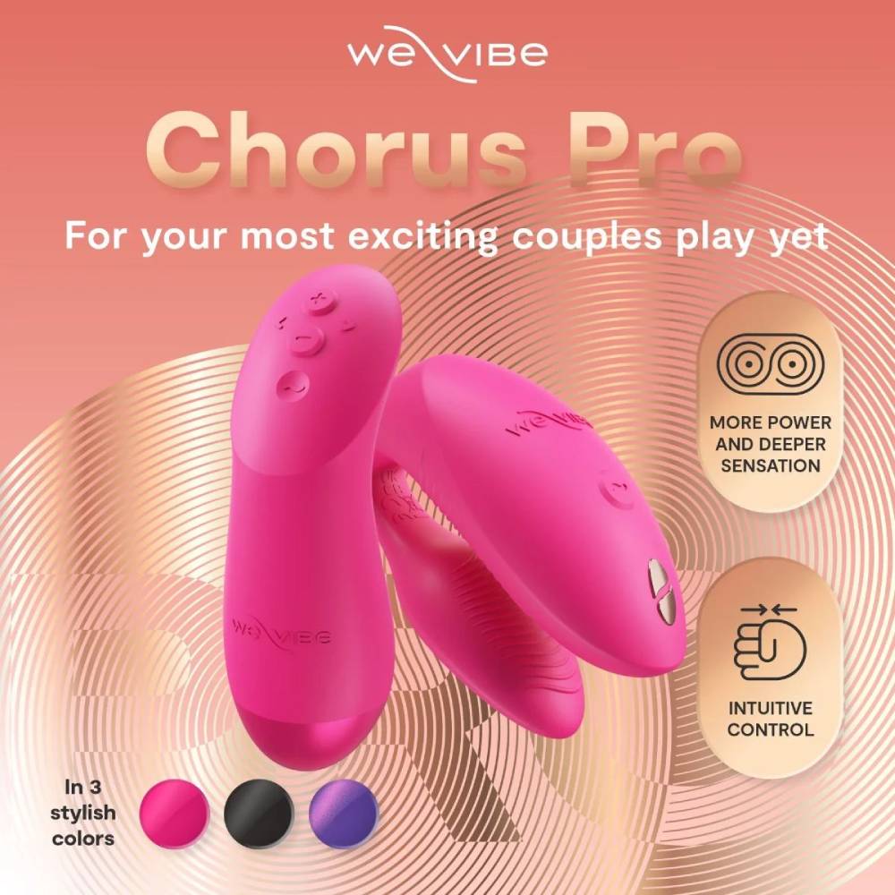 Игрушки для пар - Вибратор для пар We-Vibe Chorus Pro Electric Pink с пультом и приложением, розовый 34