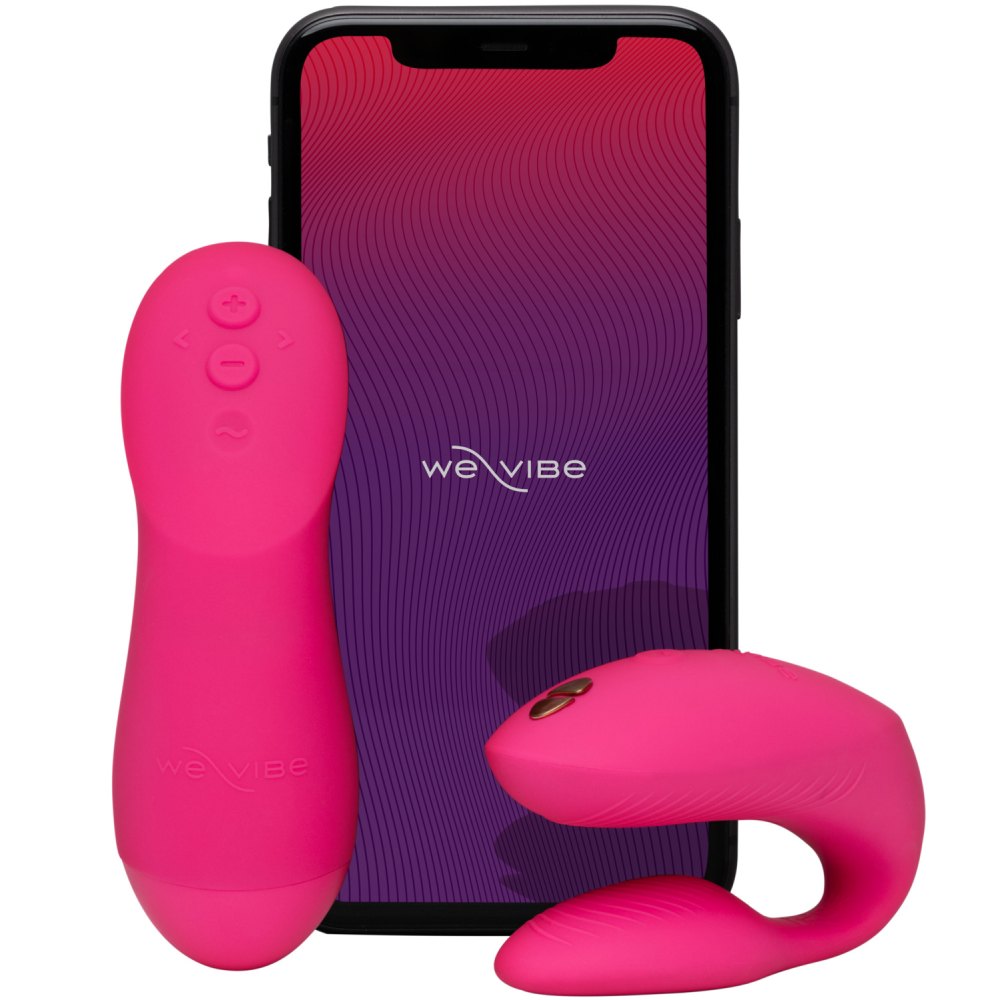 Игрушки для пар - Вибратор для пар We-Vibe Chorus Pro Electric Pink с пультом и приложением, розовый 55