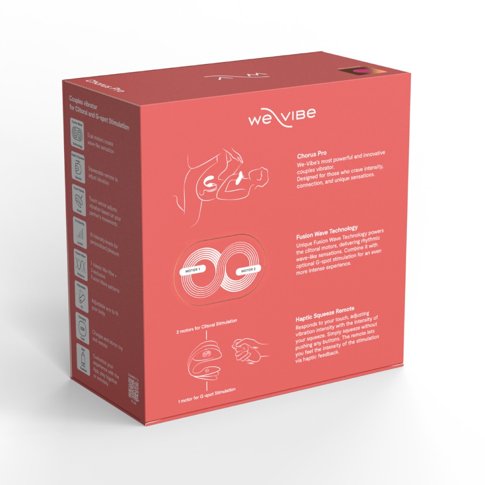 Игрушки для пар - Вибратор для пар We-Vibe Chorus Pro Electric Pink с пультом и приложением, розовый 21