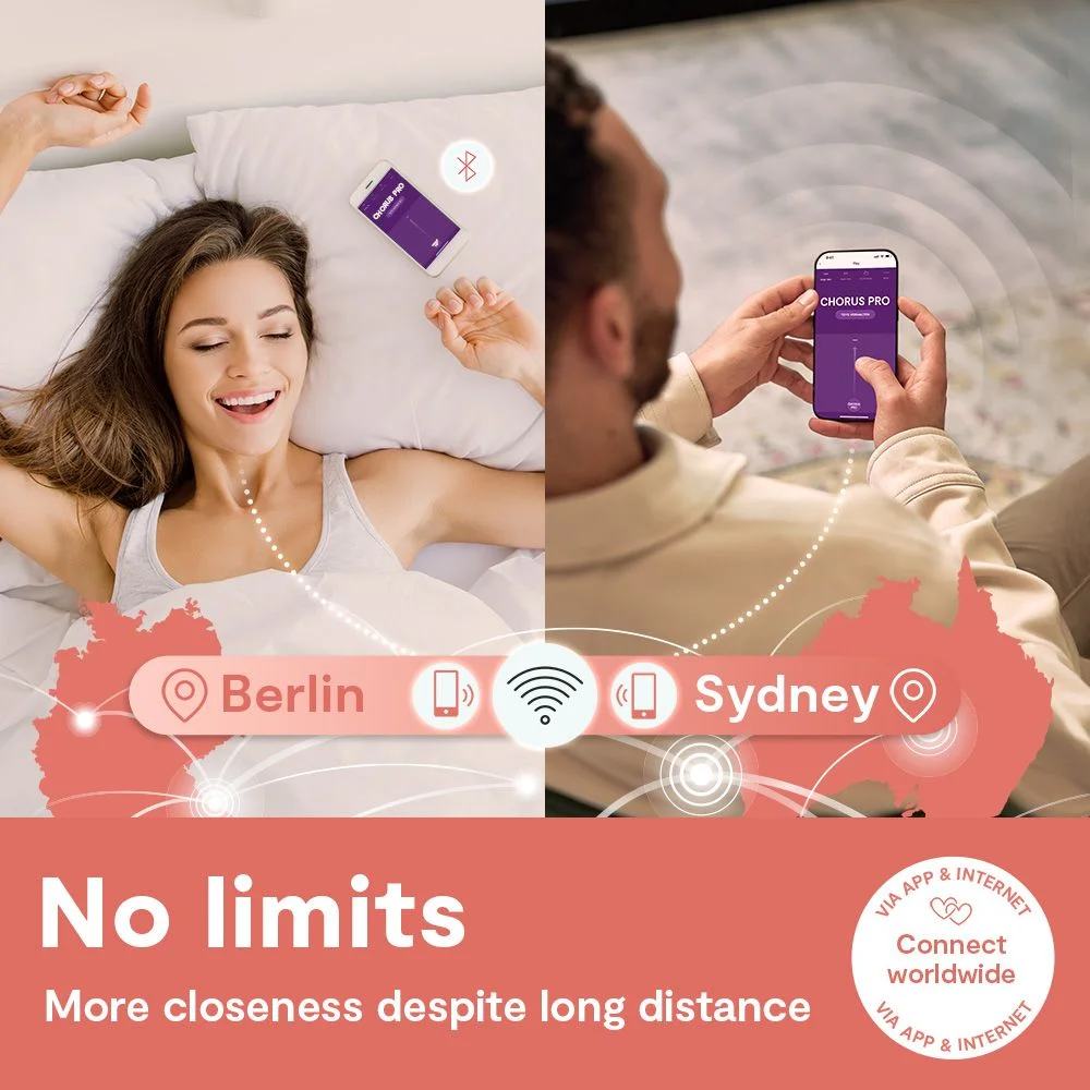 Игрушки для пар - Вибратор для пар We-Vibe Chorus Pro Electric Pink с пультом и приложением, розовый 39